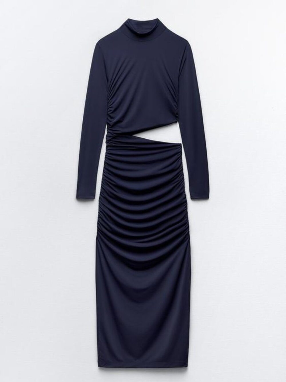 Navy Ink Blue Fitted Cut-Out Dress, Zara - S